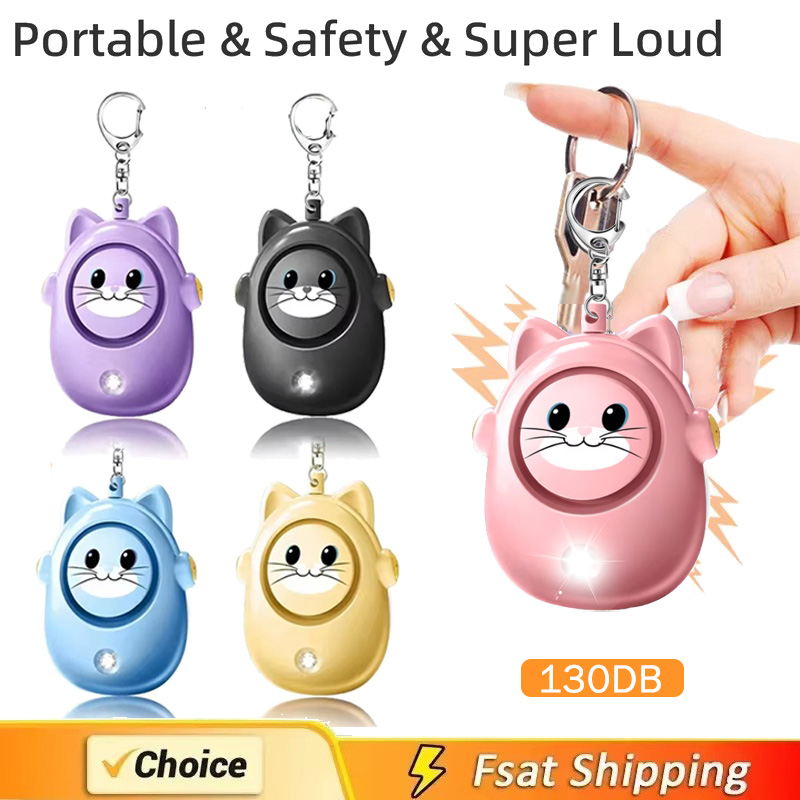 Personal Alarm Keychain - Cute Cat Personal Self Defense Alarm