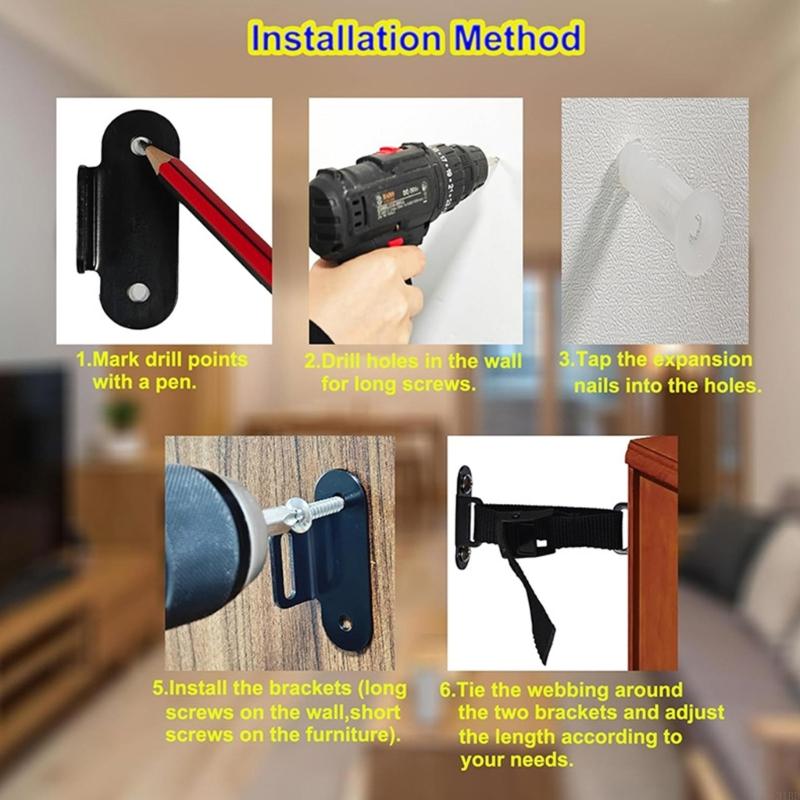 Adjustable Anti Fall Furniture - Earthquake Anchor Strap บทวิจารณ์และราคา