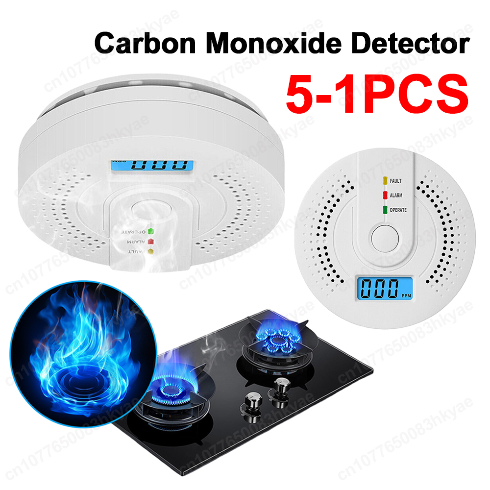 5-1PCS Digital Carbon Monoxide - Smoke Detector Interconnected บทวิจารณ์และราคา