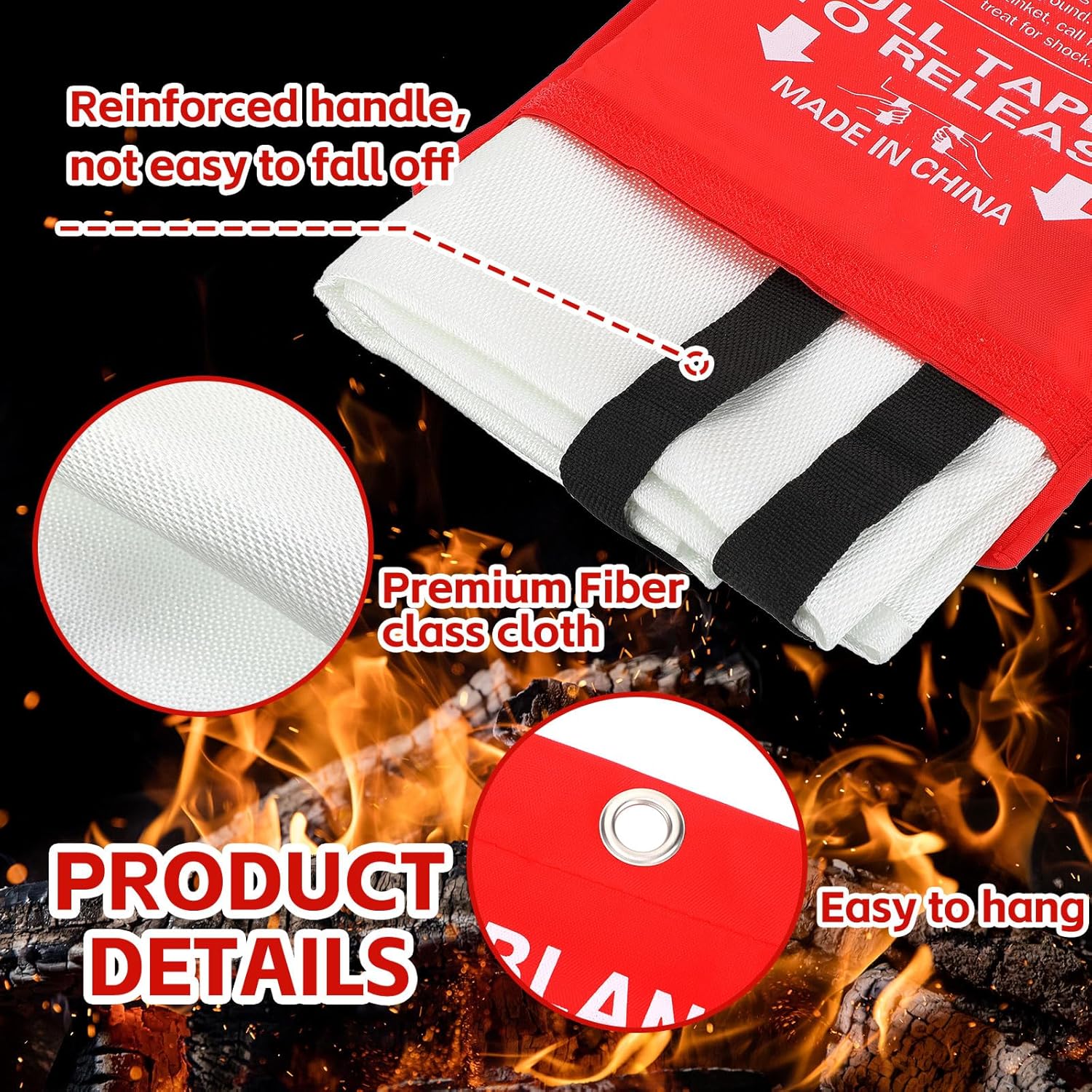 12 Pack Fire Blankets 39x39 In - Fire Blanket Kitchen บทวิจารณ์และราคา