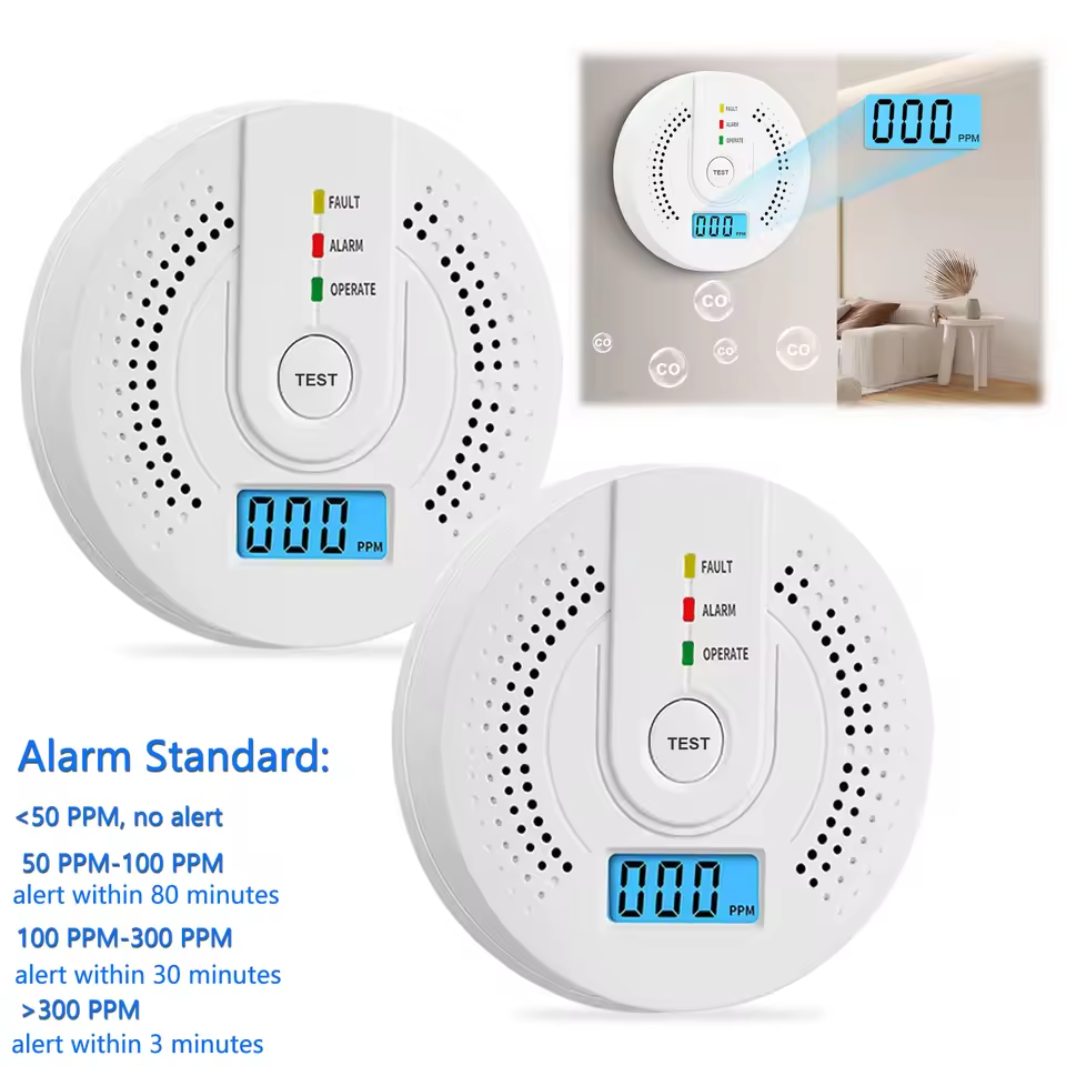 Carbon Monoxide Detector CO Ga - Smoke Detector Interconnected บทวิจารณ์และราคา