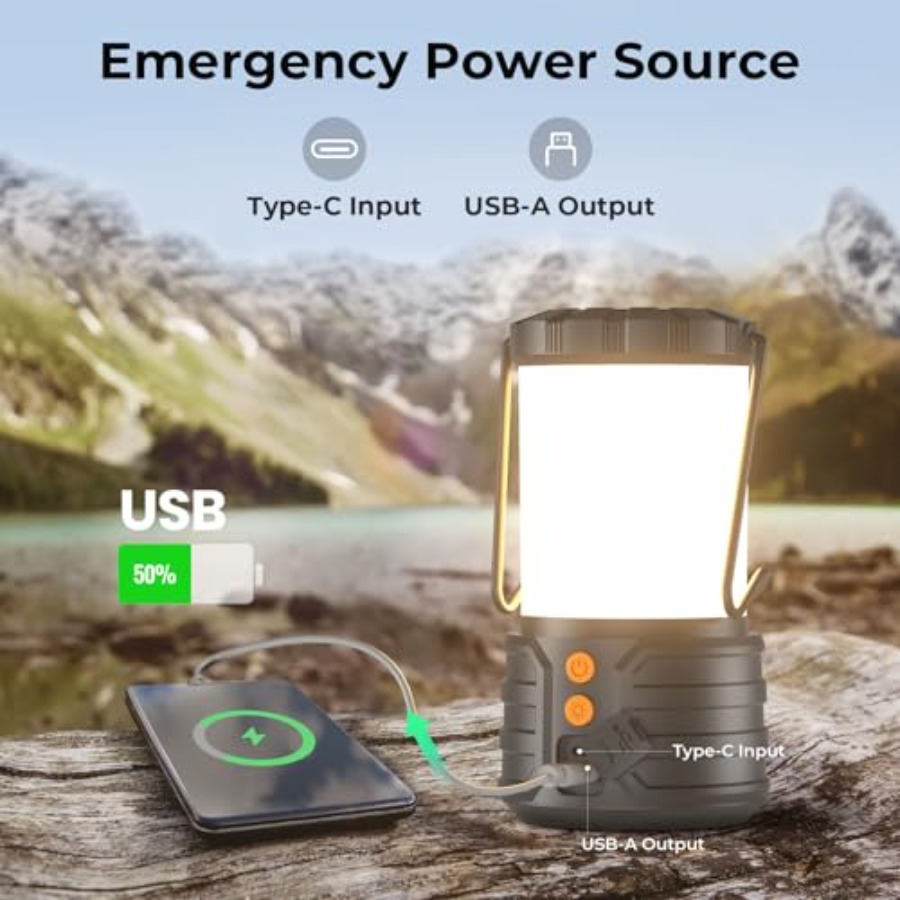 Camping Lantern, 5000mAh Recha - Power Outage Light บทวิจารณ์และราคา