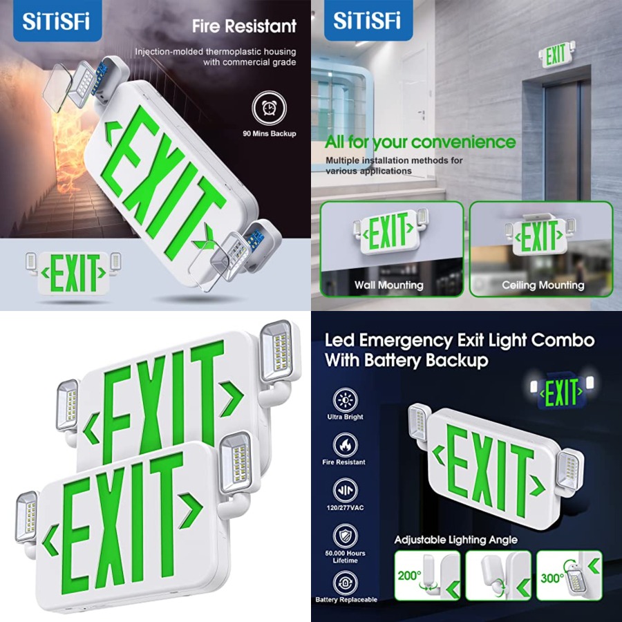 Led Combo Emergency Exit Sign  - Emergency Exit Sign บทวิจารณ์และราคา