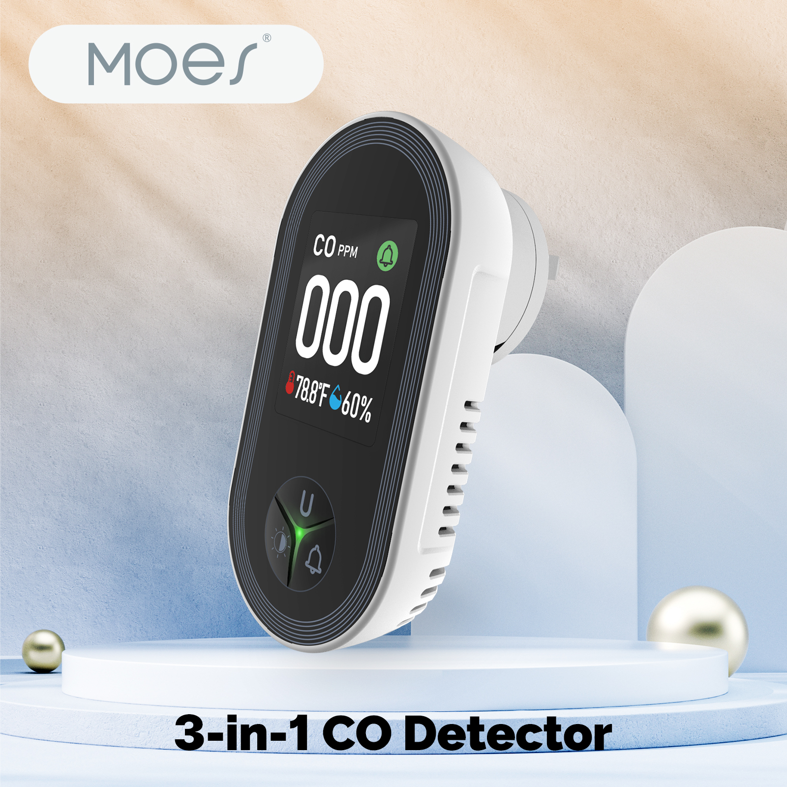 MOES 3-in-1 Plug-in CO Detecto - Co Detector Plug บทวิจารณ์และราคา