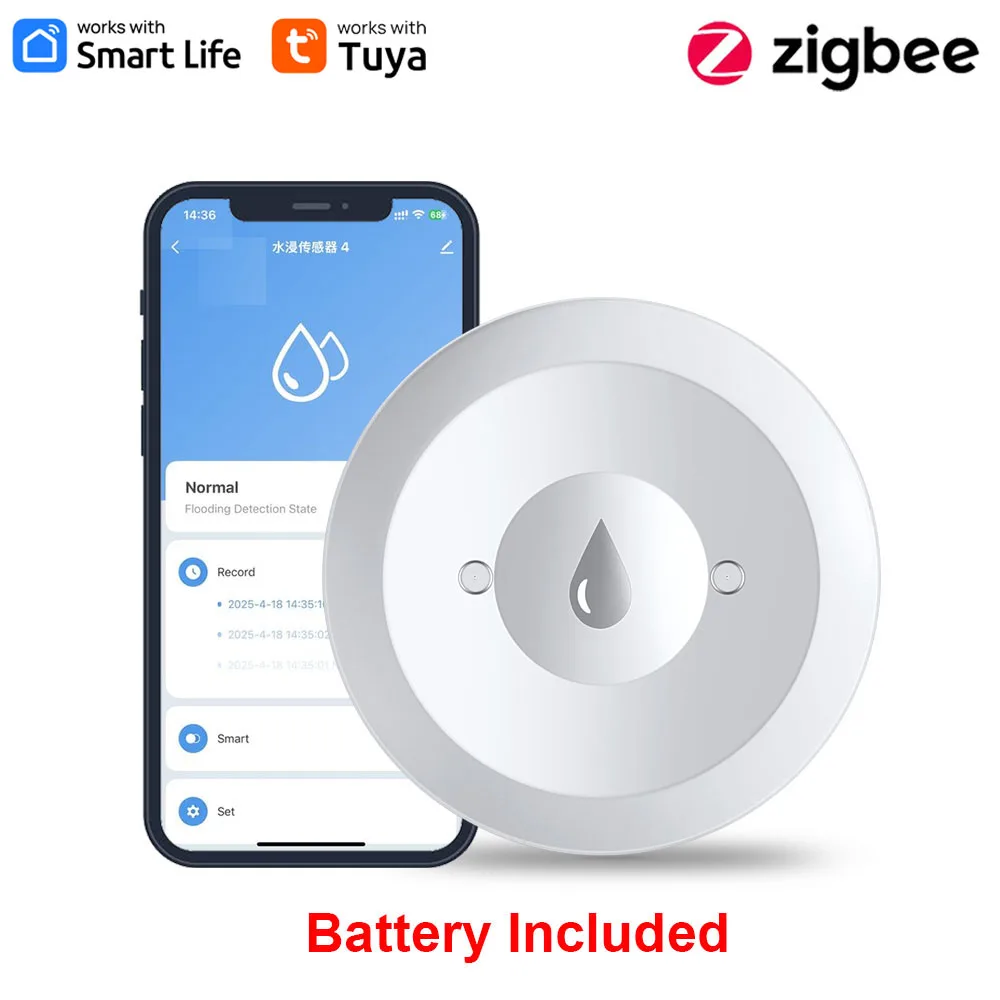 Haozee Tuya Smart ZigBee3.0 Sm - Water Alarm Sensor บทวิจารณ์และราคา