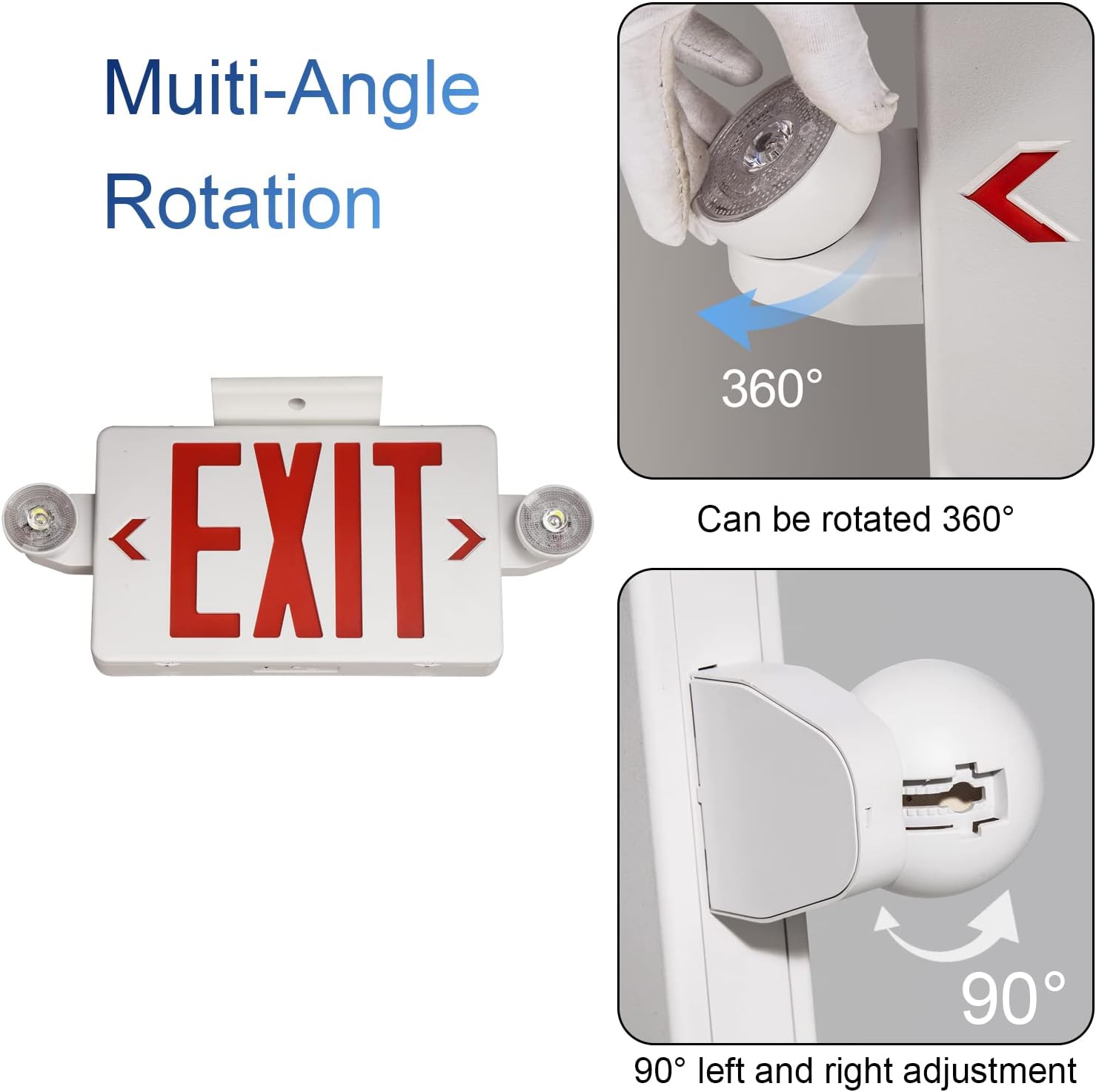 Red Exit Sign with Emergency L - Emergency Exit Sign บทวิจารณ์และราคา