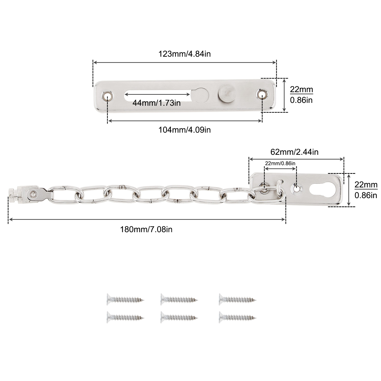 Solid Security Door Sliding Ch - Security Chain Door บทวิจารณ์และราคา