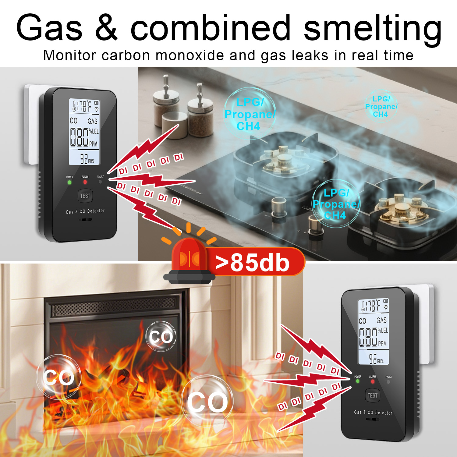 Natural Gas & Carbon Monoxide  - Co Detector Plug บทวิจารณ์และราคา