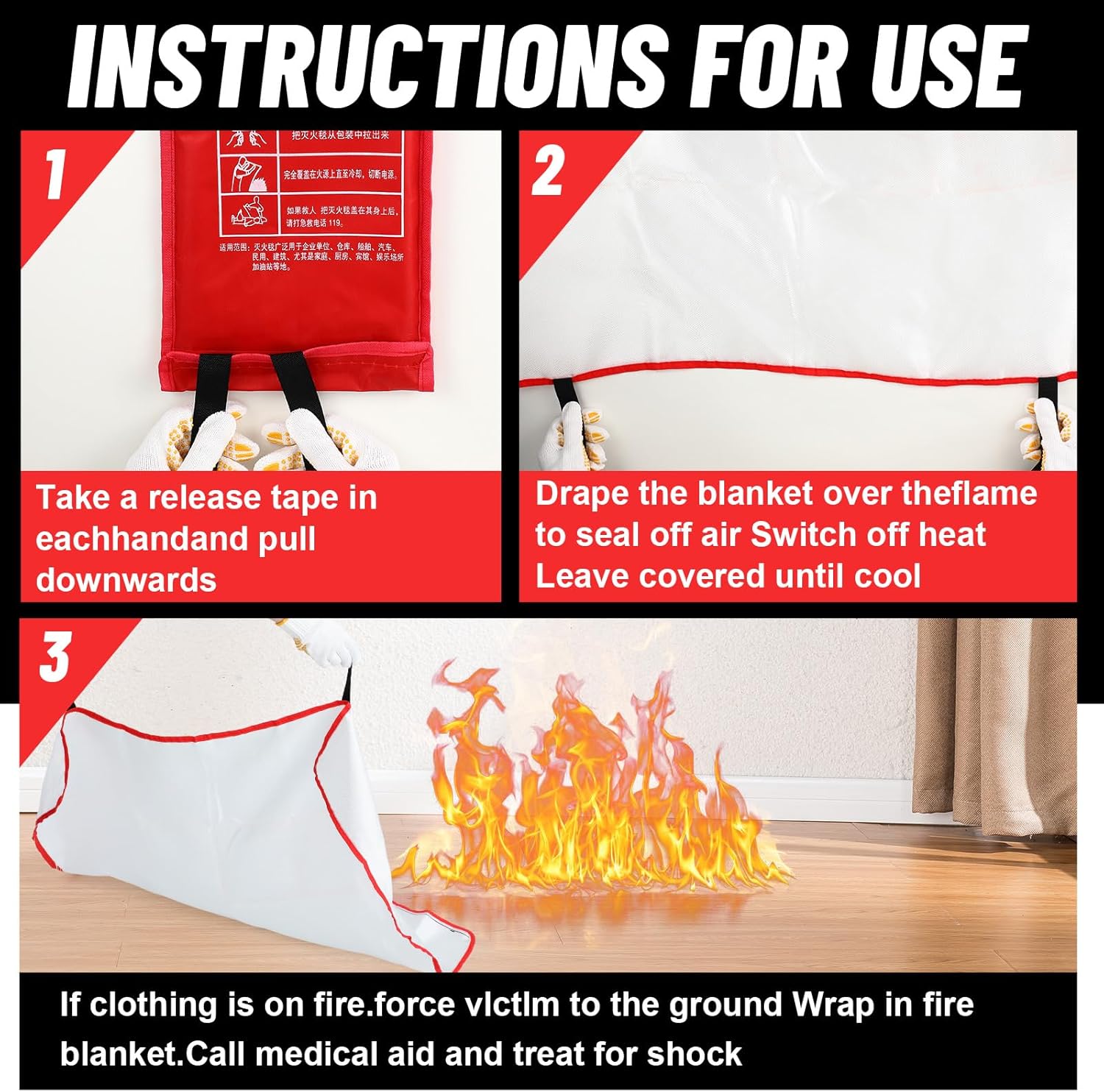 30 Pcs Fire Blankets 40x40 Inc - Fire Blanket Kitchen บทวิจารณ์และราคา
