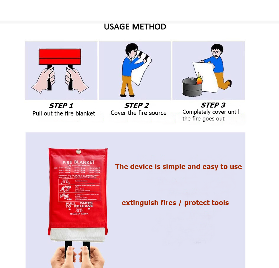 1M*1M Fire Blanket, Kitchen Es - Fire Blanket Kitchen บทวิจารณ์และราคา