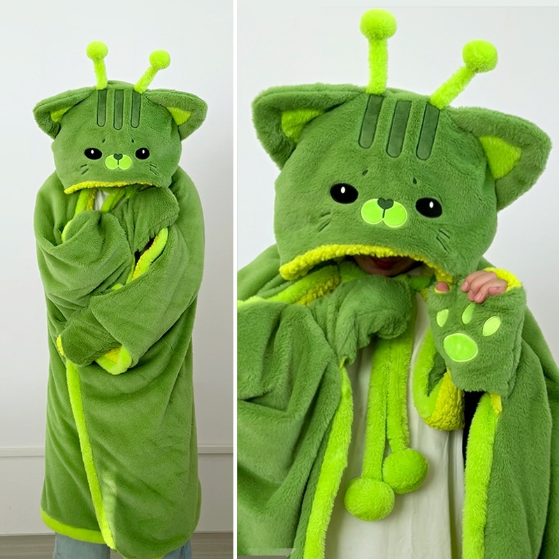 Cartoon Cute Alien Cat Hooded  - Fire Blanket Kitchen บทวิจารณ์และราคา