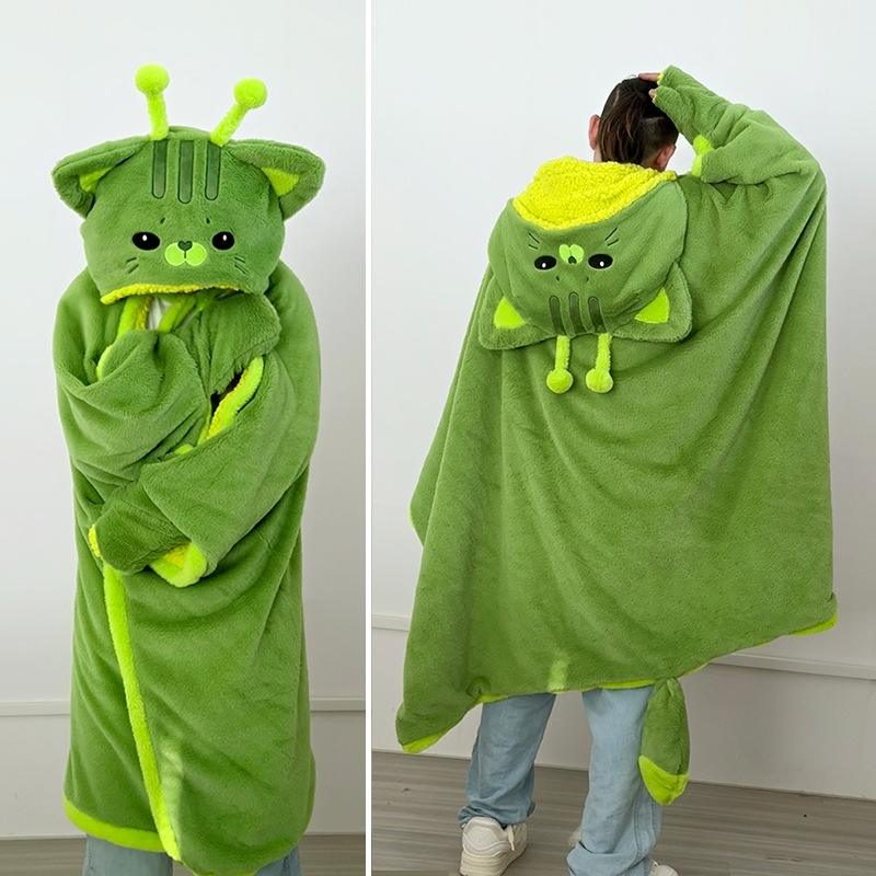 Cartoon Cute Alien Cat Hooded  - Fire Blanket Kitchen บทวิจารณ์และราคา