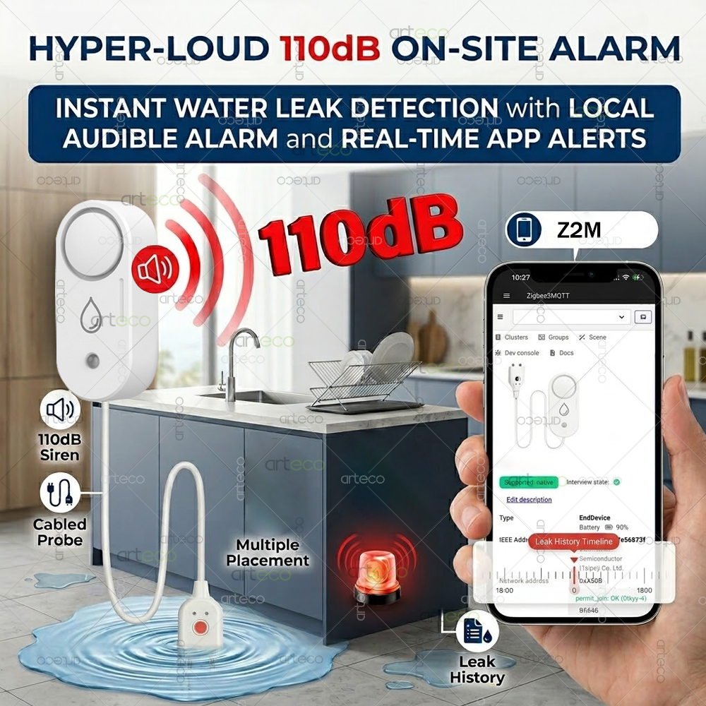 Zigbee Water Leak Detector Sma - Water Alarm Sensor บทวิจารณ์และราคา