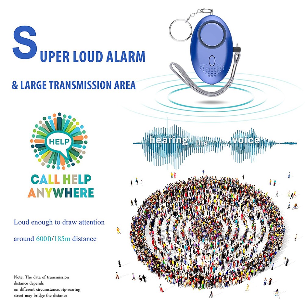 130dB Self Defense Alarm Anti- - Personal Alarm Keychain บทวิจารณ์และราคา