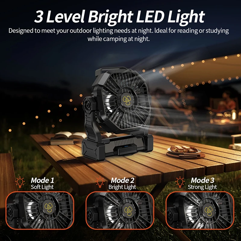 Rechargeable Portable Fan 1040 - Power Outage Light บทวิจารณ์และราคา