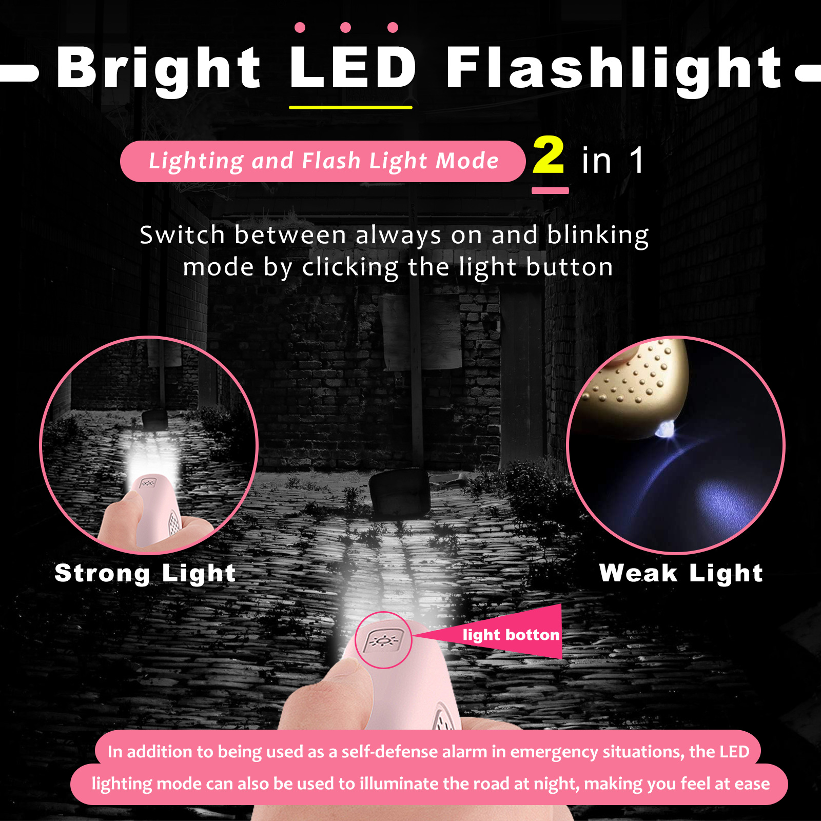 1pc Ultra-Loud 130DB Personal  - Personal Alarm Keychain บทวิจารณ์และราคา