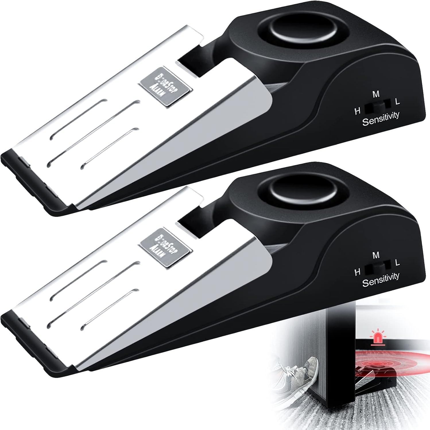 1/2Pcs Portable Travel 120 DB  - Door Stop Alarm บทวิจารณ์และราคา