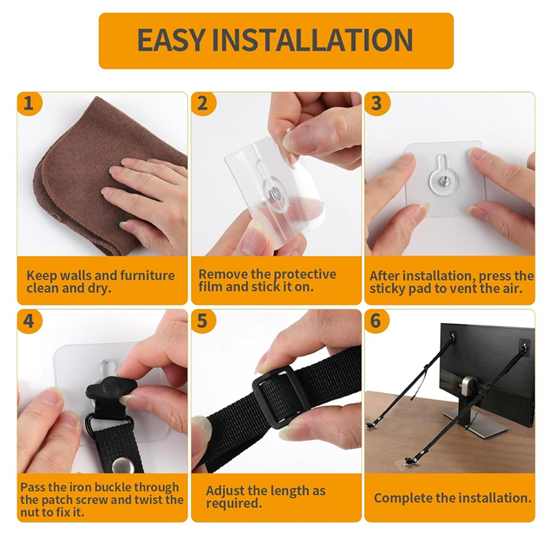 L62A 4 PCS Adjustable TV Safet - Earthquake Anchor Strap บทวิจารณ์และราคา